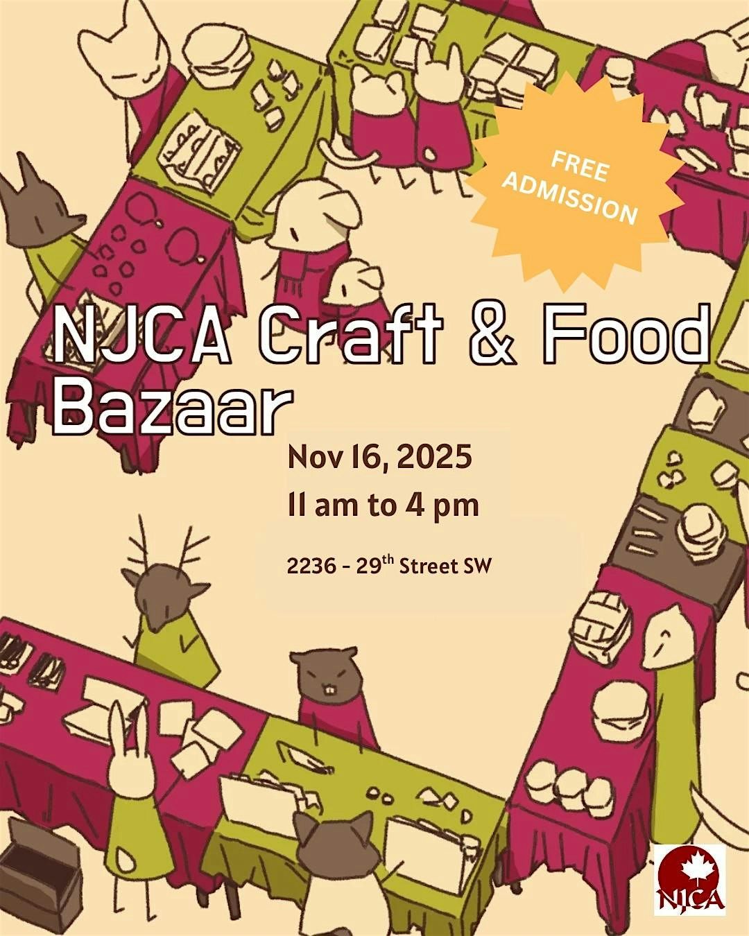 NJCA Craft & Food Bazaar 2025, 16 November | Event in Calgary | AllEvents