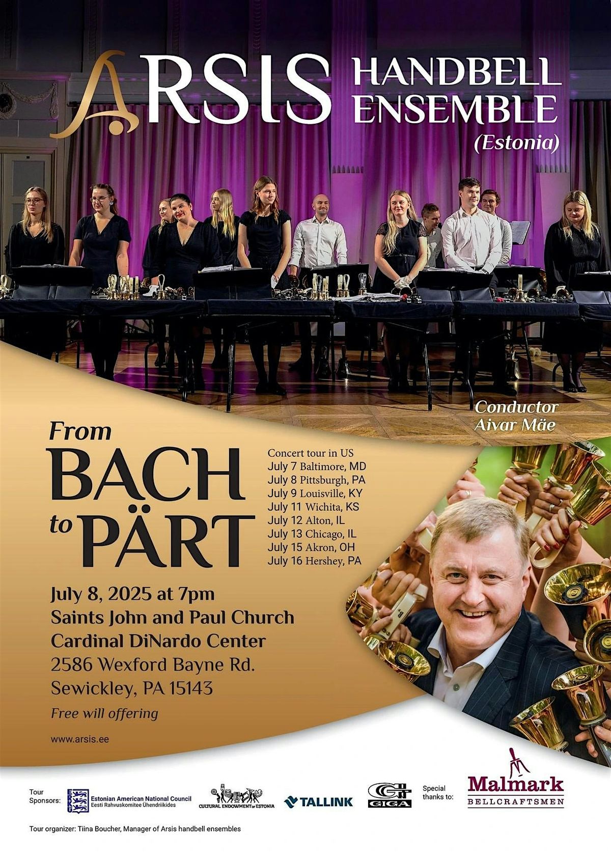 Arsis Handbell Ensemble (Estonia) on tour in the US, 8 July | Event in Sewickley | AllEvents