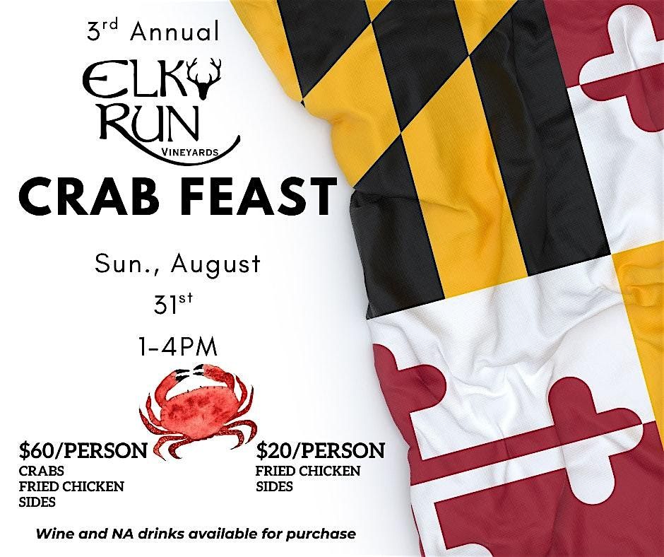 3rd Annual Elk Run Crab Feast, 31 August | Event in Mount Airy | AllEvents