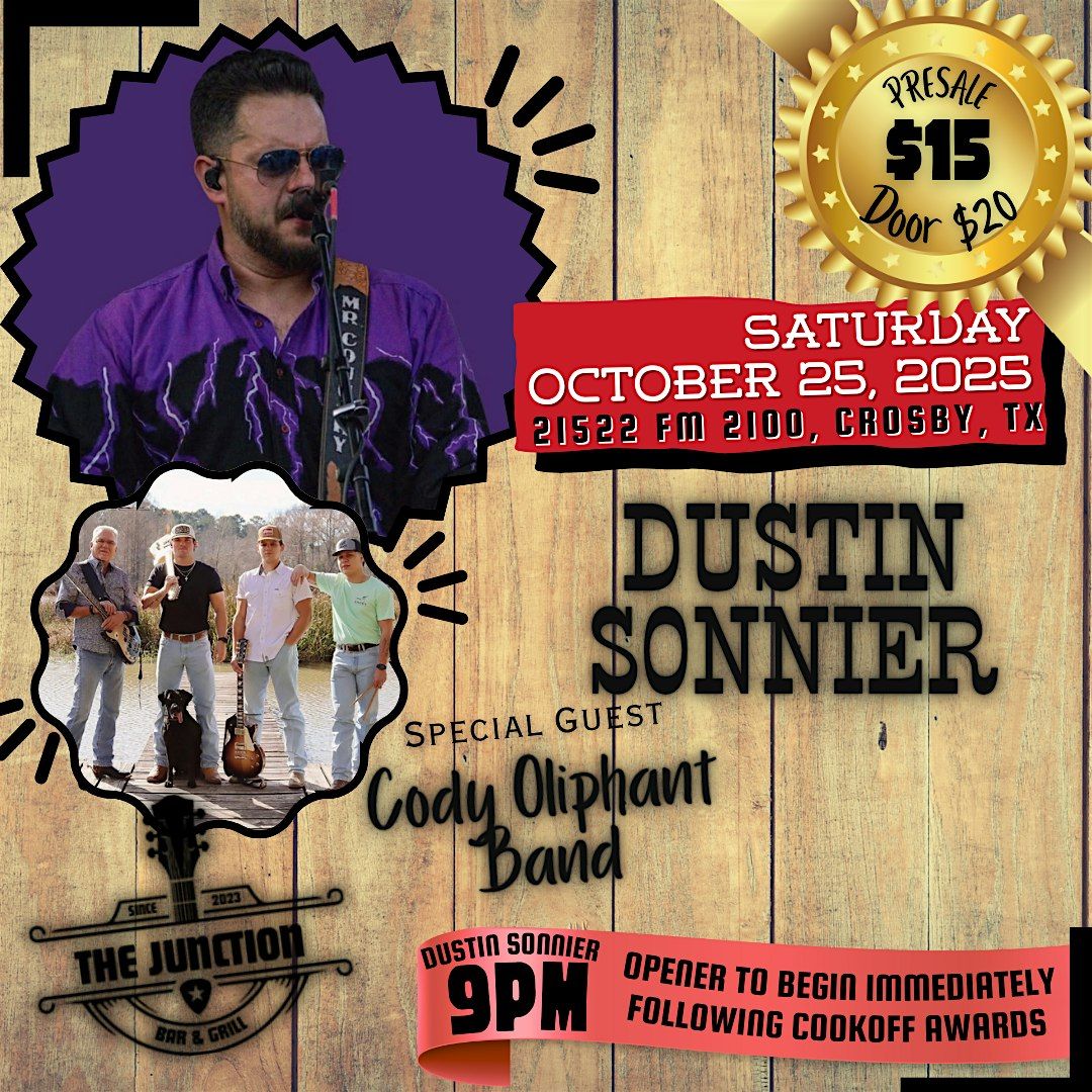 Dustin Sonnier @ The Junction, 25 October | Event in Crosby | AllEvents