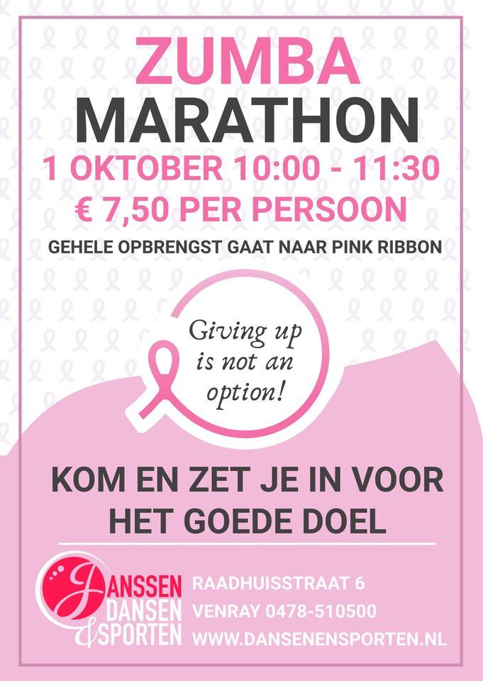 Zumba Marathon voor Pink Ribbon , Janssen Dansen Sporten Venray, October 1 2023 AllEvents.in Zumba Marathon voor Pink Ribbon , Janssen Dansen Sporten Venray, October 1 2023 AllEvents.in