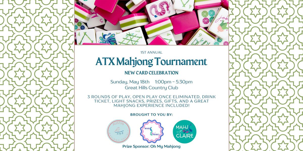 ATX Mahjong Tournament: New Card Celebration, 18 May | Event in Austin | AllEvents