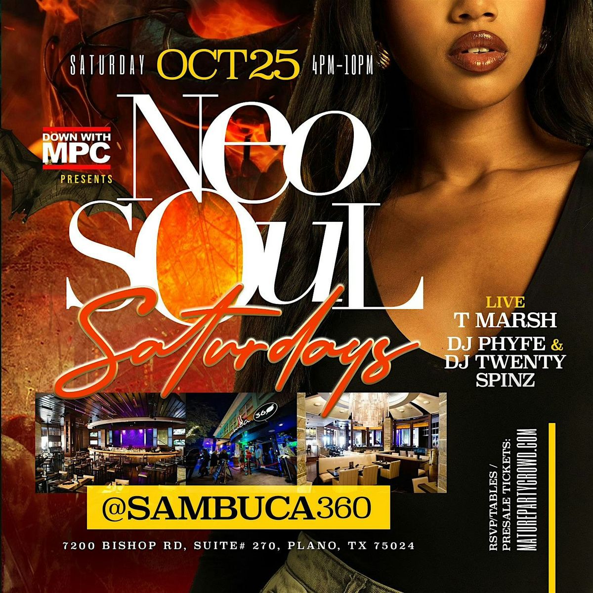 NEO SOUL "SATURDAYS" @ SAMBUCA 360, 25 October | Event in Plano | AllEvents
