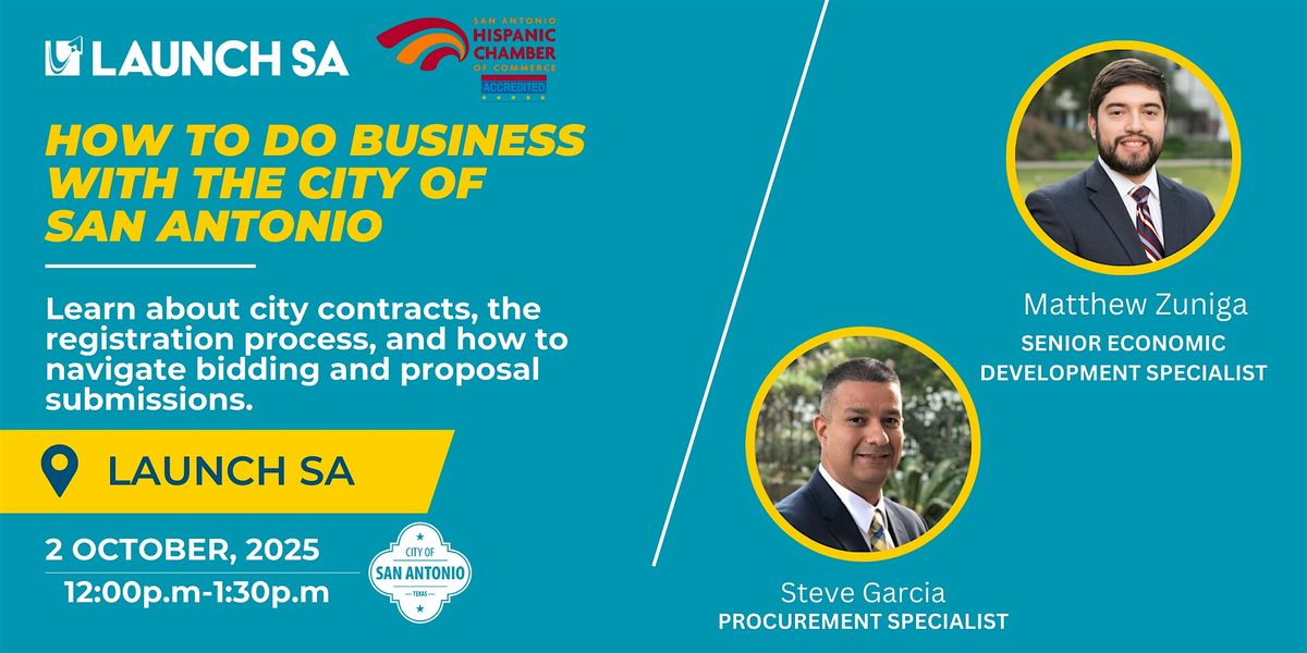 How to do Business with the City of  San Antonio, 2 October | Event in San Antonio | AllEvents