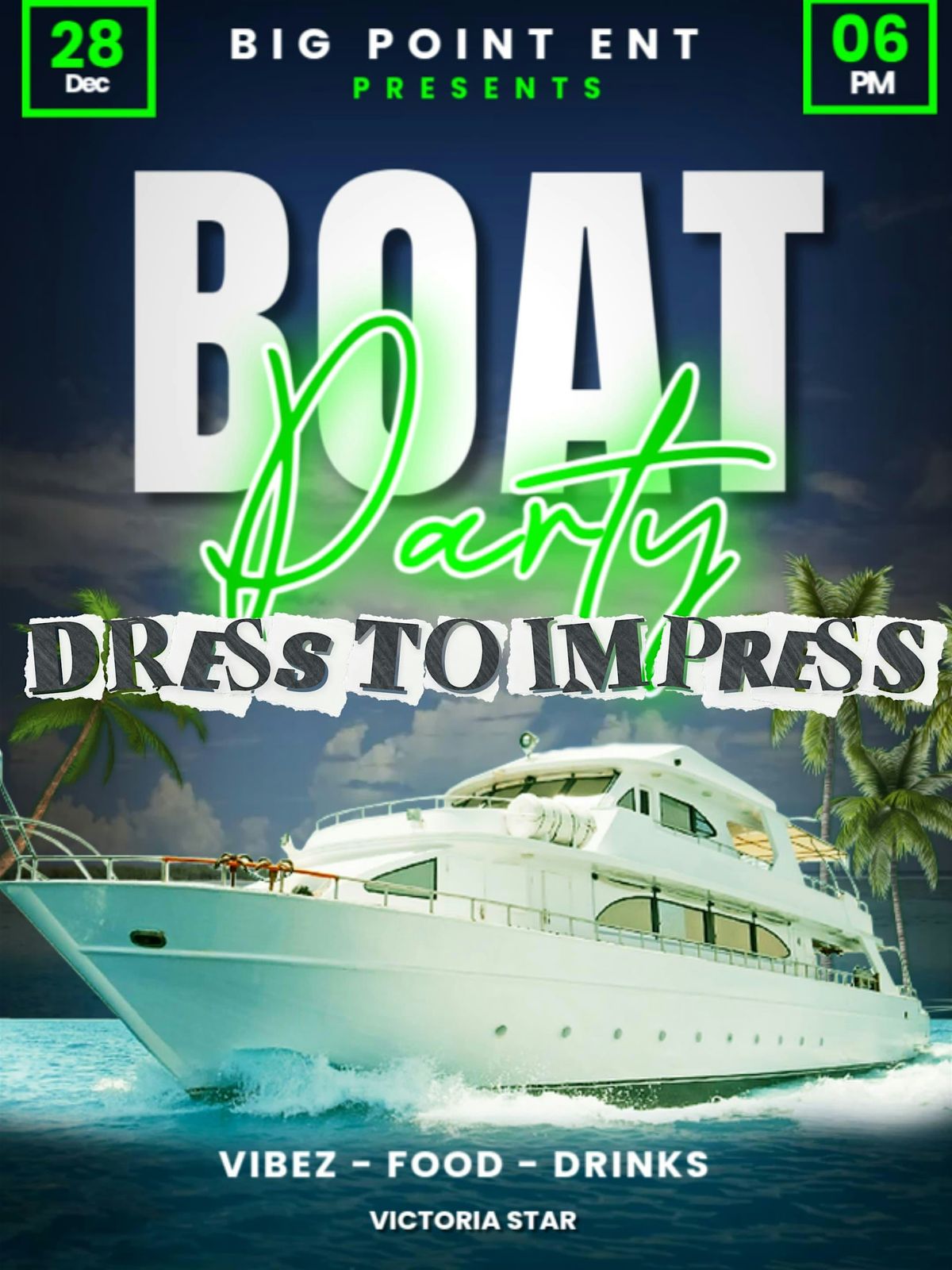 DRESS TO IMPRESS BOAT PARTY, 9 December | Event in Docklands | AllEvents