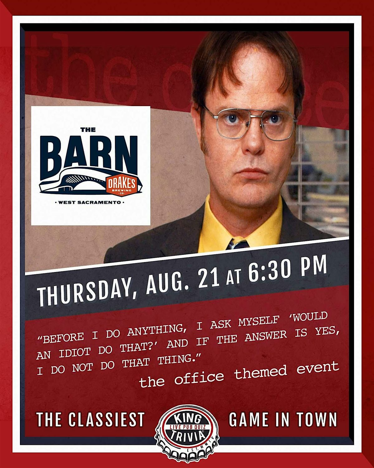The Office Trivia Night at Drake's The Barn, 21 August | Event in West Sacramento | AllEvents