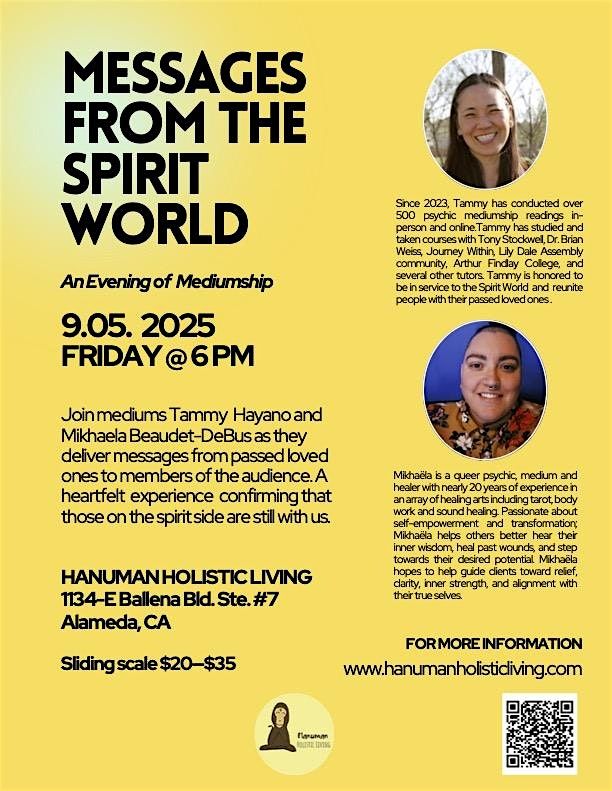 Messages from the Spirit World— An Evening of Mediumship, 5 September | Event in Alameda | AllEvents