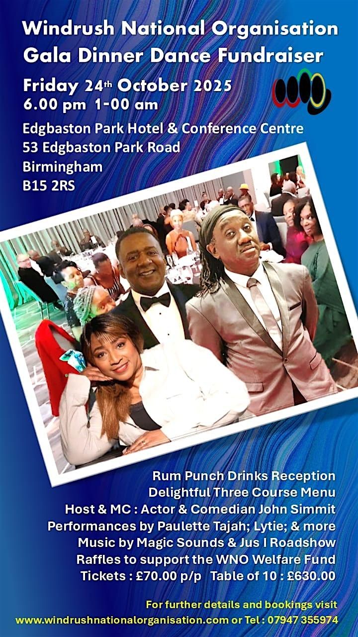 Windrush National Organisation Annual Gala Dinner & Dance Fundraiser, 24 October | Event in Birmingham