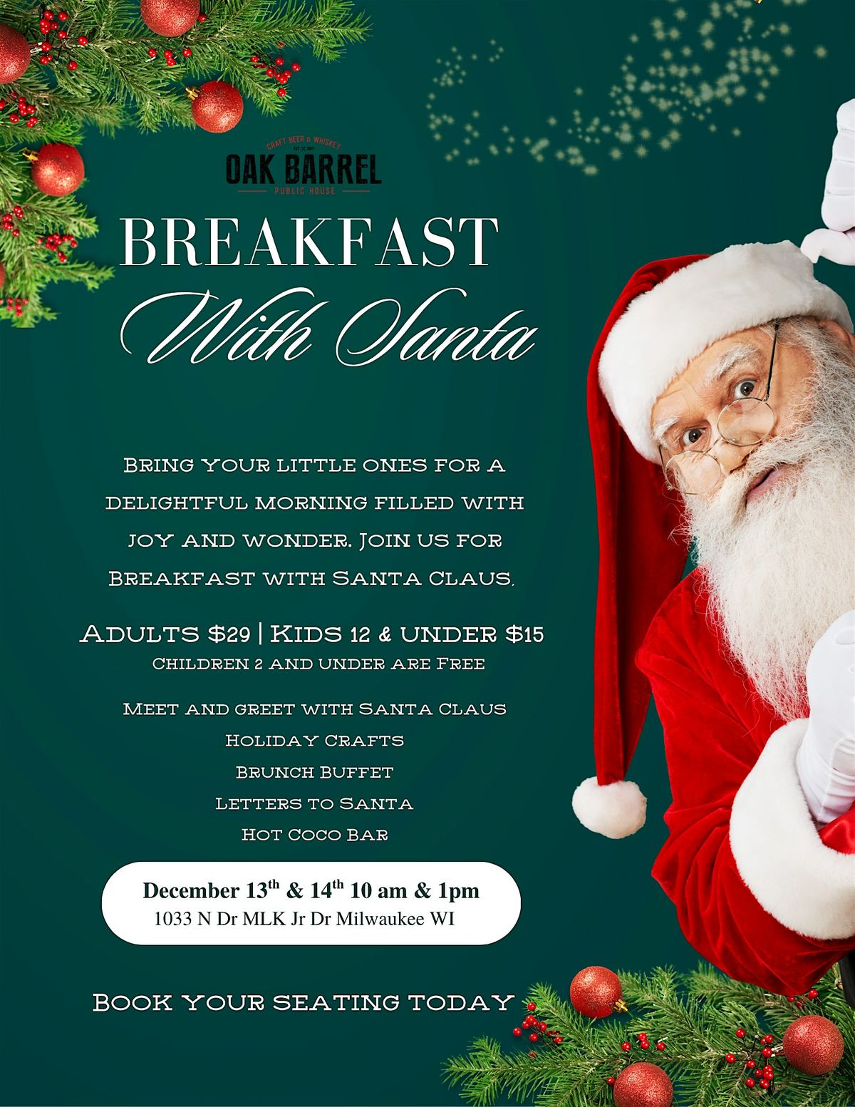 Breakfast with Santa Claus, 13 December | Event in Milwaukee | AllEvents