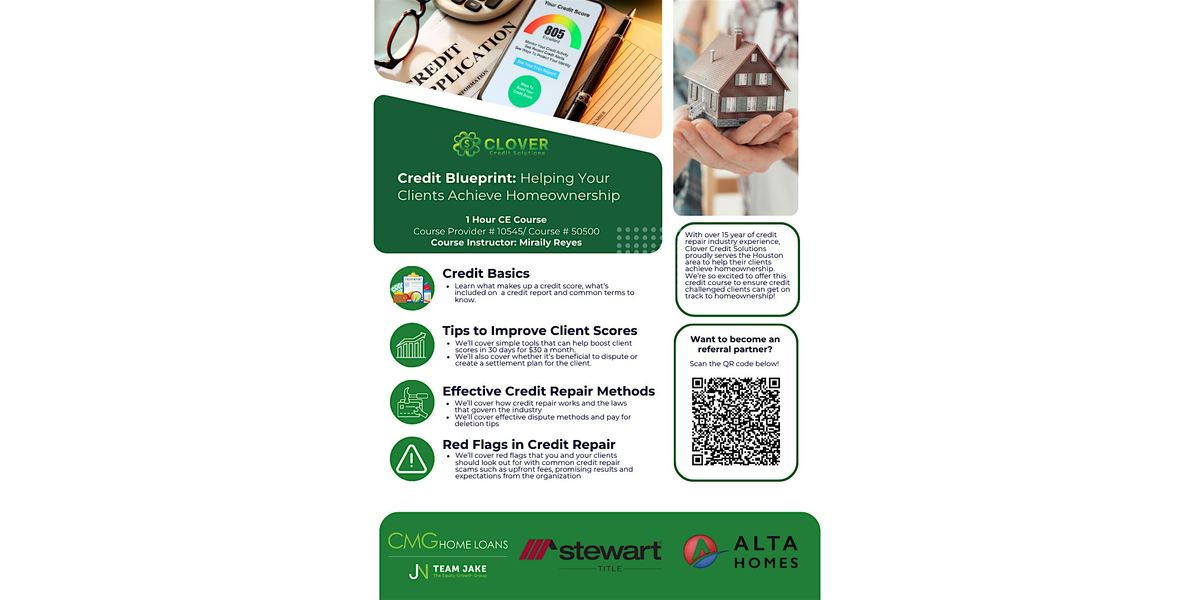 Credit Blueprint: Helping Your Clients Achieve Homeownership, 29 August | Event in Willis | AllEvents