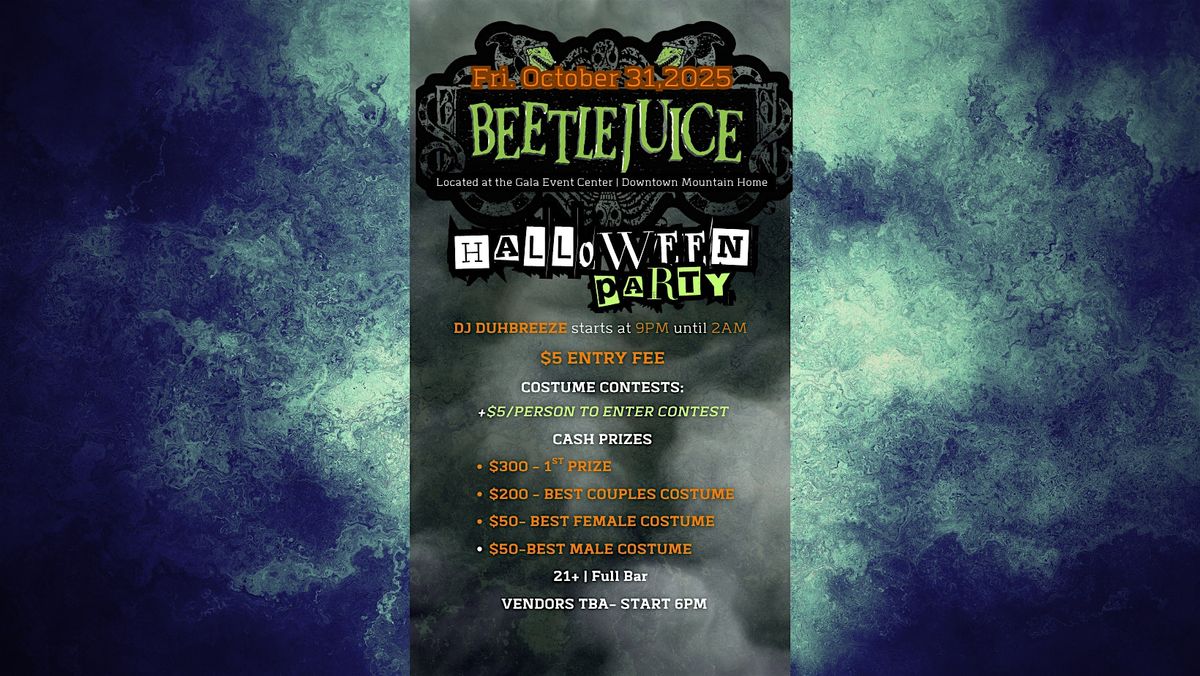 Beetlejuice Themed Halloween Bash Fri. Oct. 31 | 9pm-2am, 31 October | Event in Mountain Home | AllEvents