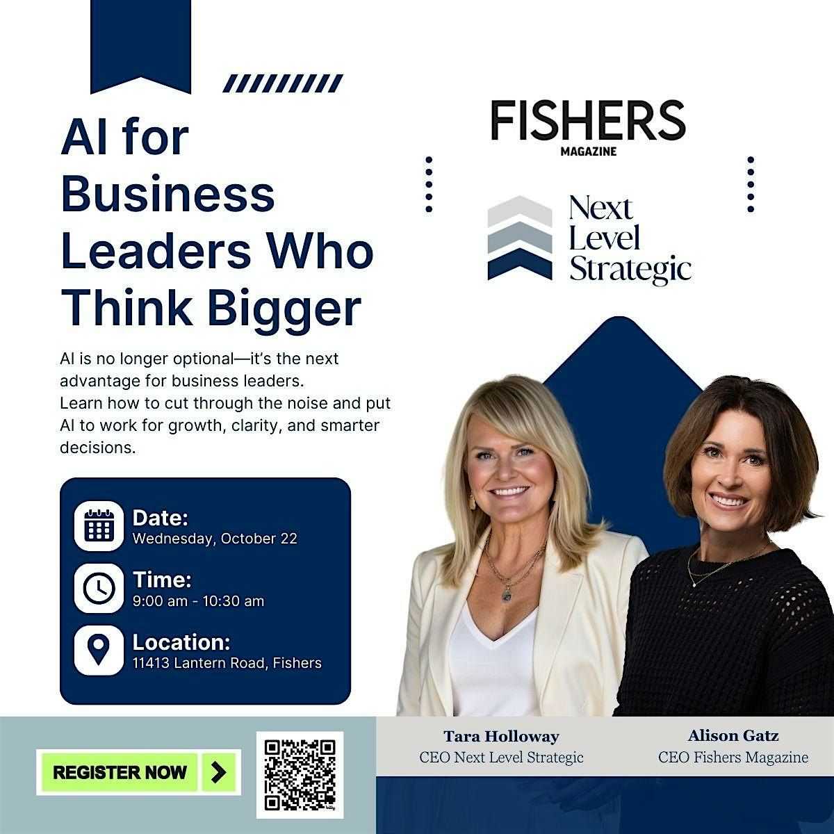 AI for Business Leaders Who Think BIGGER, 22 October | Event in Fishers | AllEvents