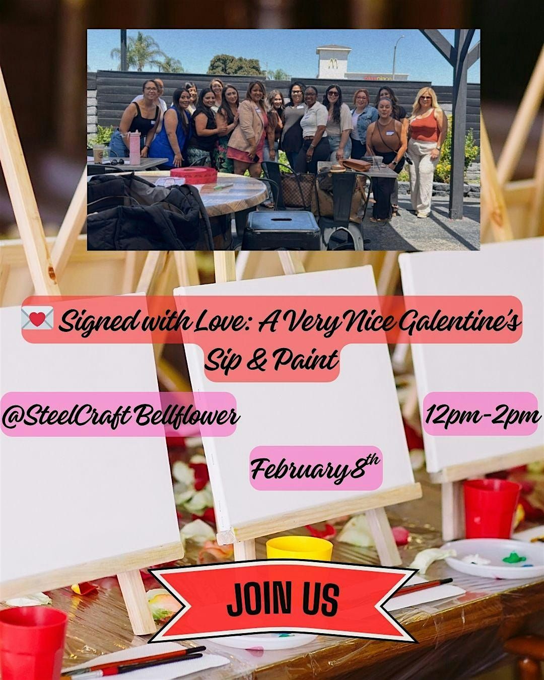 Signed with Love: A Very Nice Galentine’s  Sip & Paint, 8 February | Event in Bellflower | AllEvents