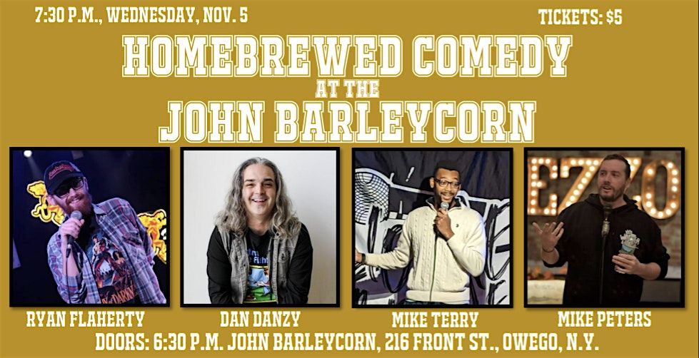 Homebrewed Comedy at the John Barleycorn Tavern, 5 November | Event in Owego | AllEvents
