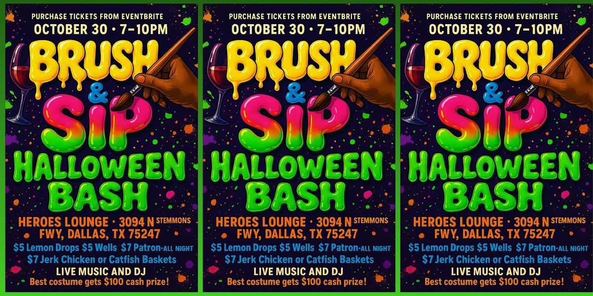 BRUSH & SIP HALLOWEEN BASH, 30 October | Event in Dallas | AllEvents