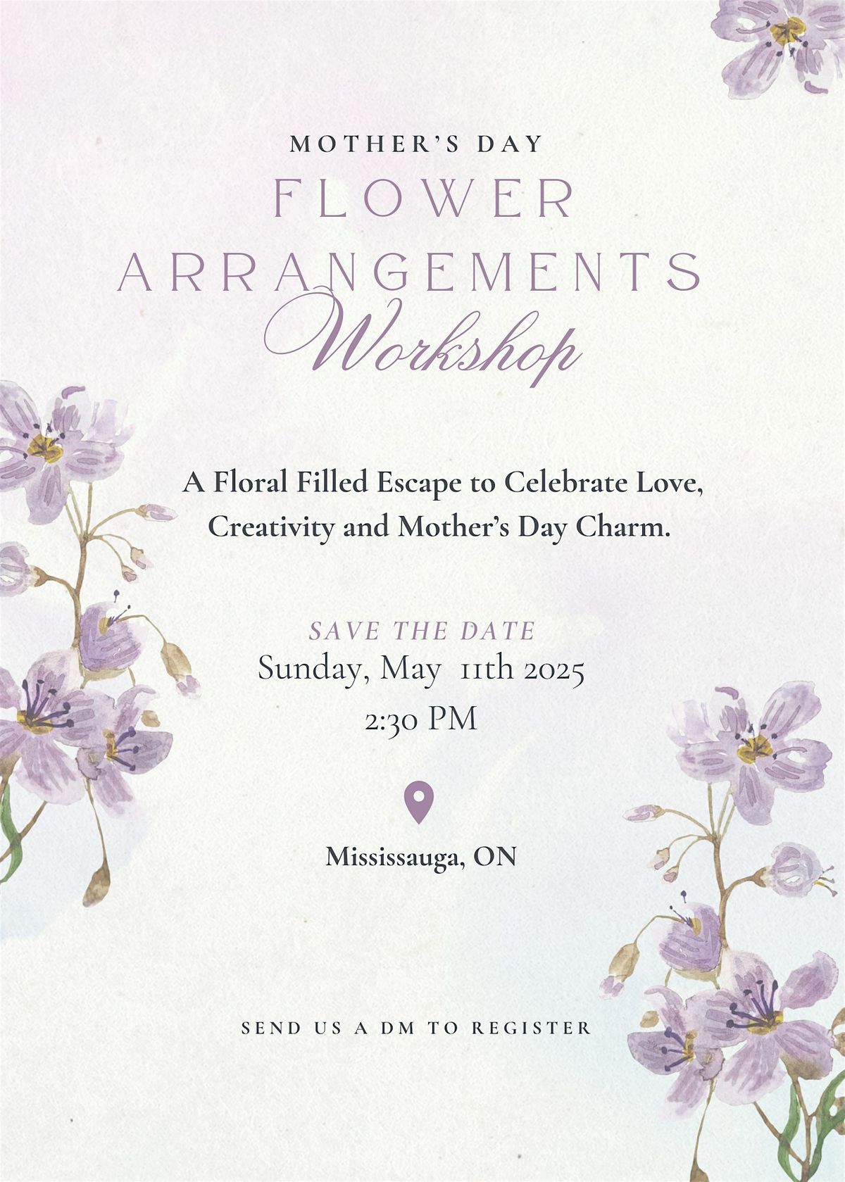 Mother’s Day Flower Arranging Workshop, 11 May | Event in Mississauga | AllEvents