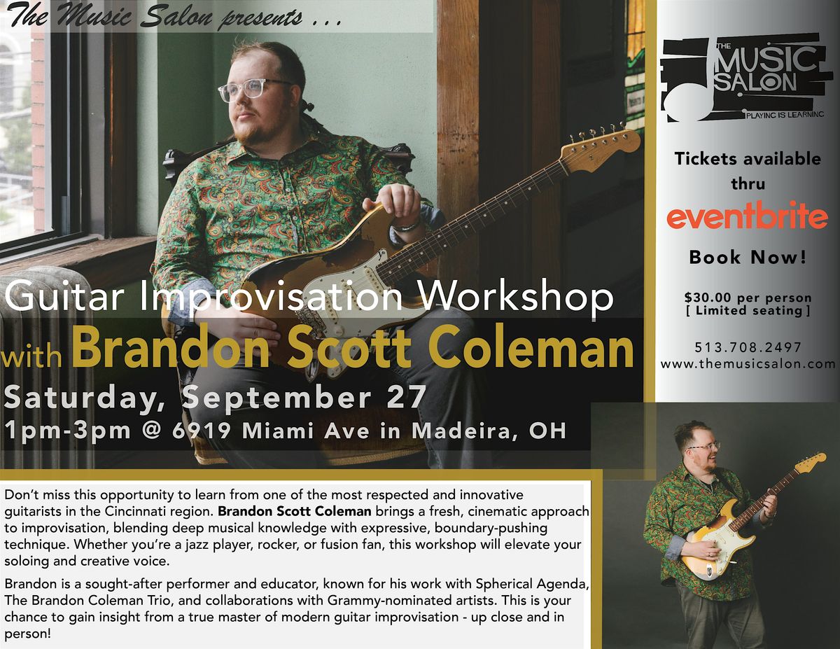 Guitar Improvisation Workshop with Brandon Scott Coleman, 27 September | Event in Cincinnati | AllEvents