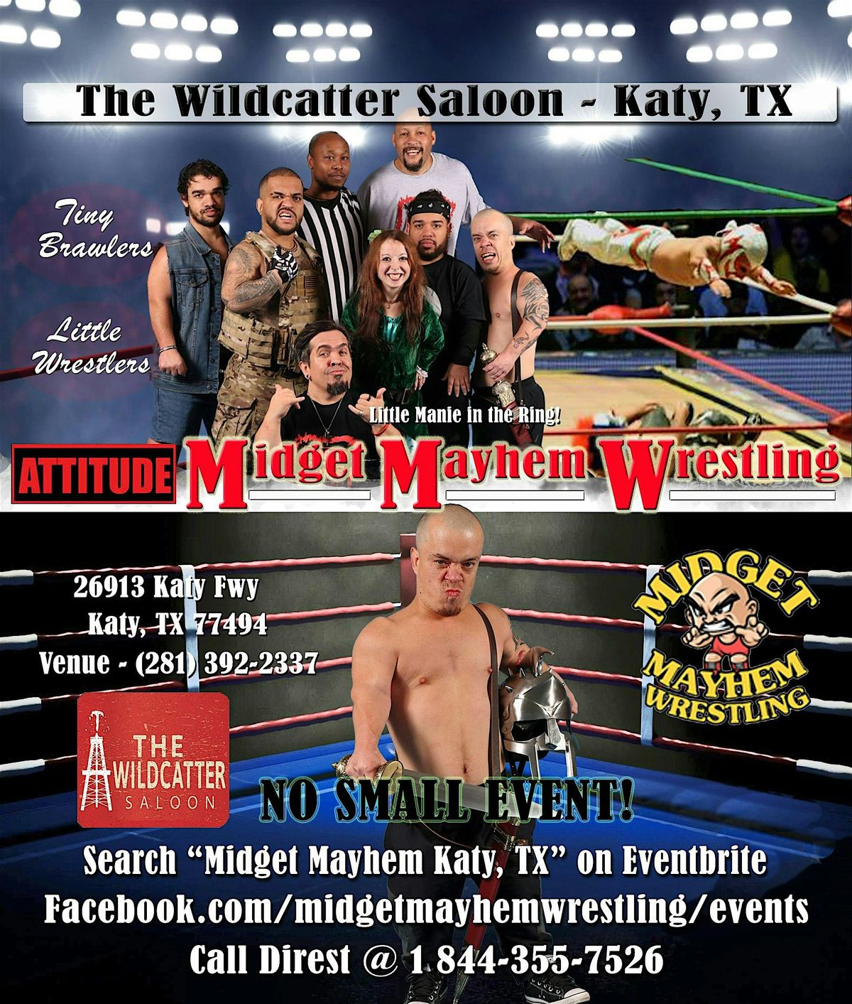 Midget Mayhem Wrestling with Attitude Goes Wild! Katy TX 21+, 3 October | Event in Katy | AllEvents