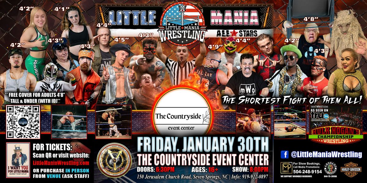 Goldsboro, NC - Little Mania Mini Wrestling @ The Countryside Event Center, 30 January | Event in Seven Springs