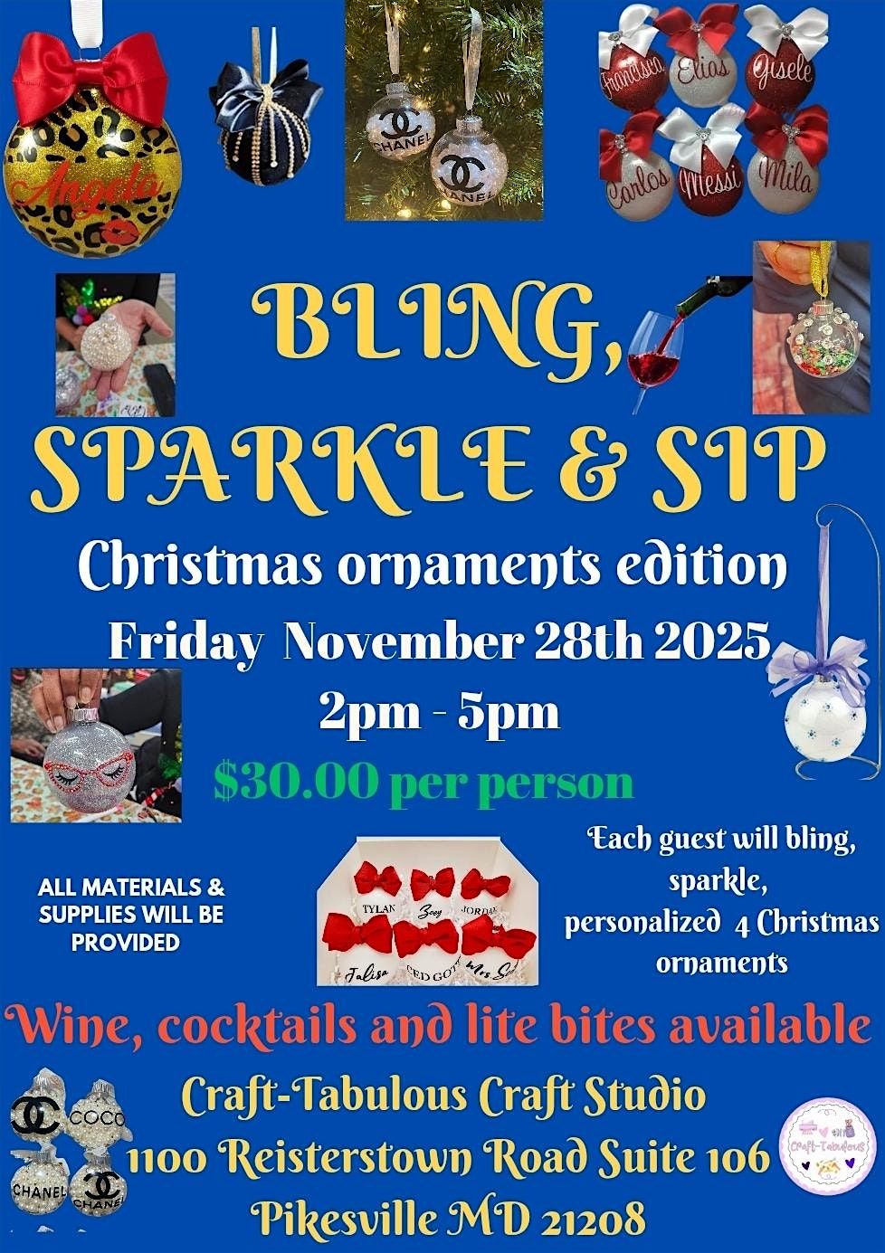Bling Sparkle & Sip, 28 November | Event in Pikesville | AllEvents