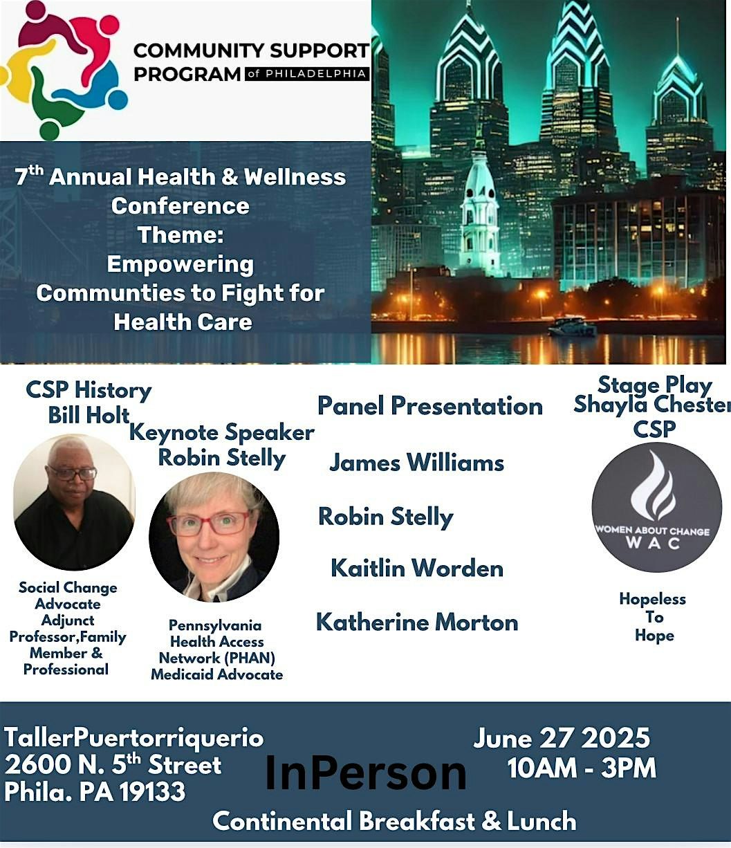 Community Support Program 7th Annual Health & Wellness Conference, 27 June | Event in Philadelphia | AllEvents