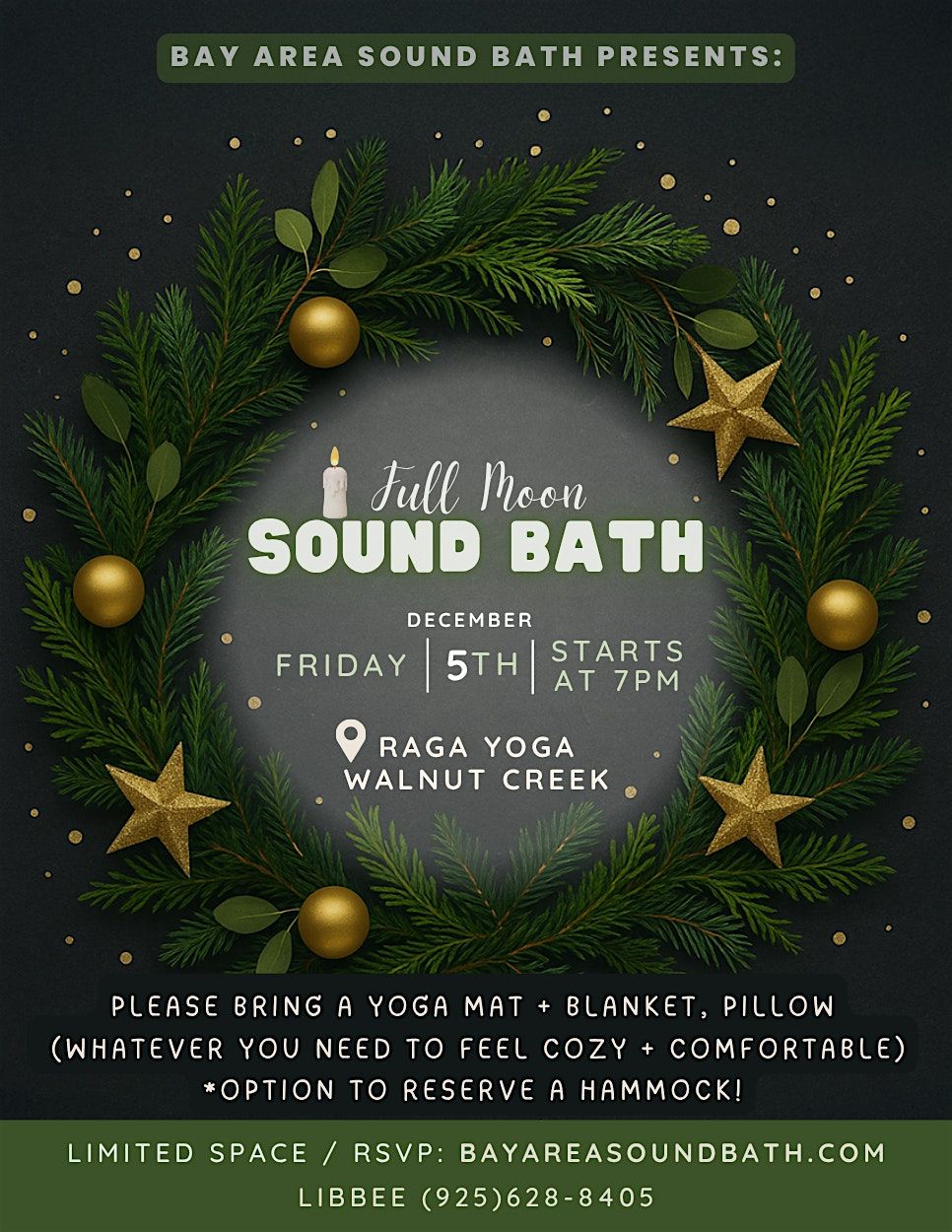 Candle-Lit Sound Bath with Hammock Option, 5 December | Event in Walnut Creek | AllEvents
