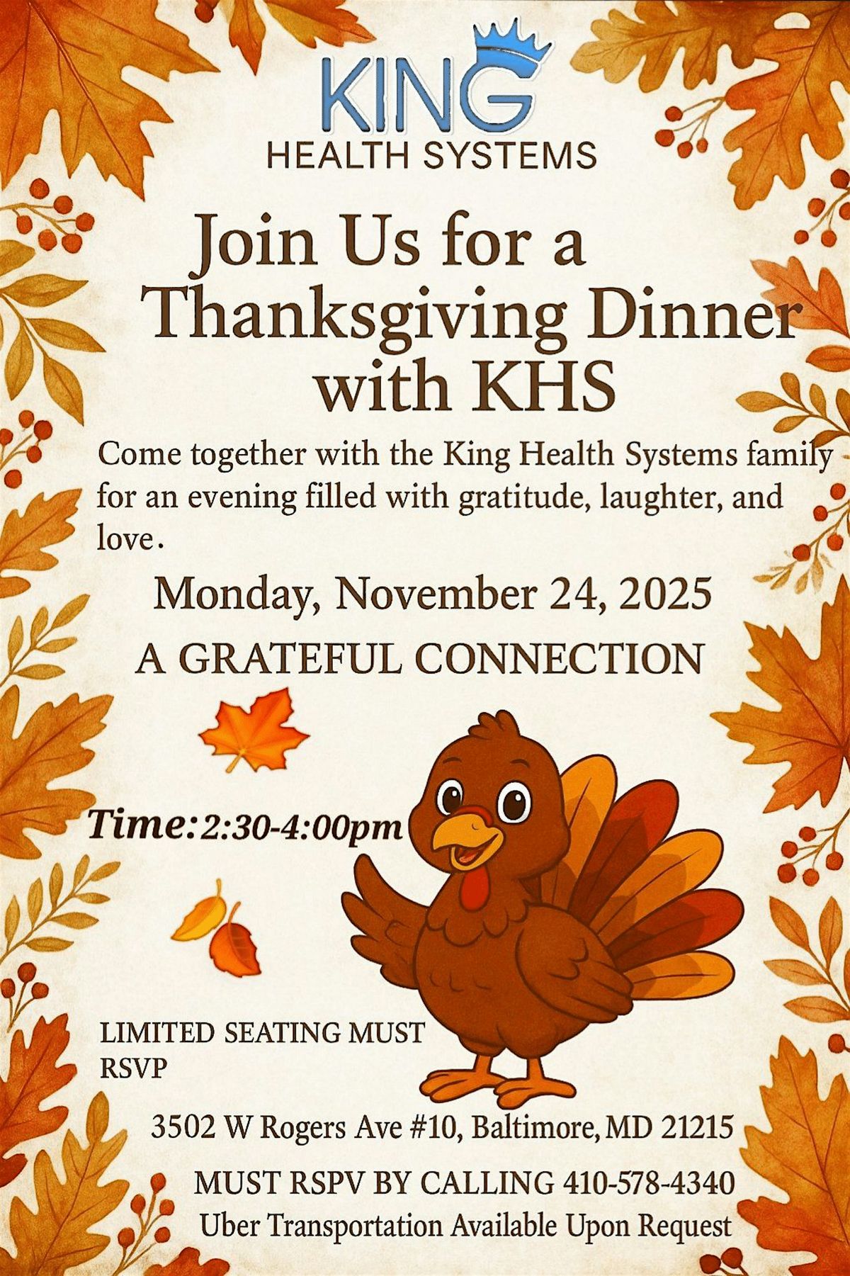 King Health Systems: Thanksgiving Dinner | Event in Baltimore | AllEvents