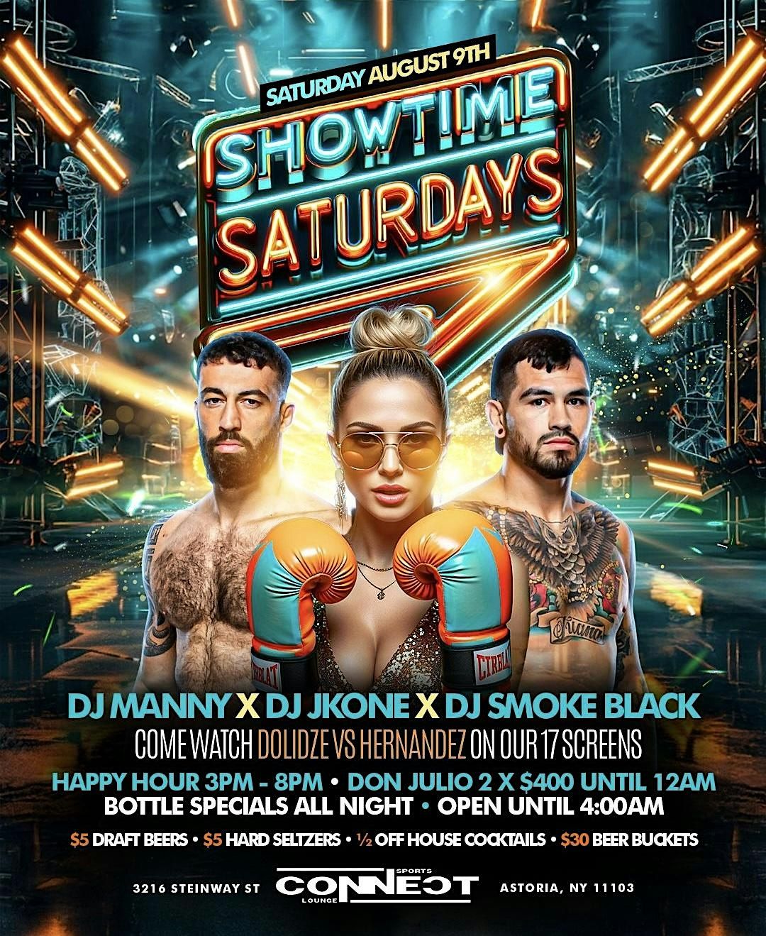 Showtime Saturdays at Connect Lounge Astoria – Free Tickets UFC Fight Night, 9 August | Event in Astoria