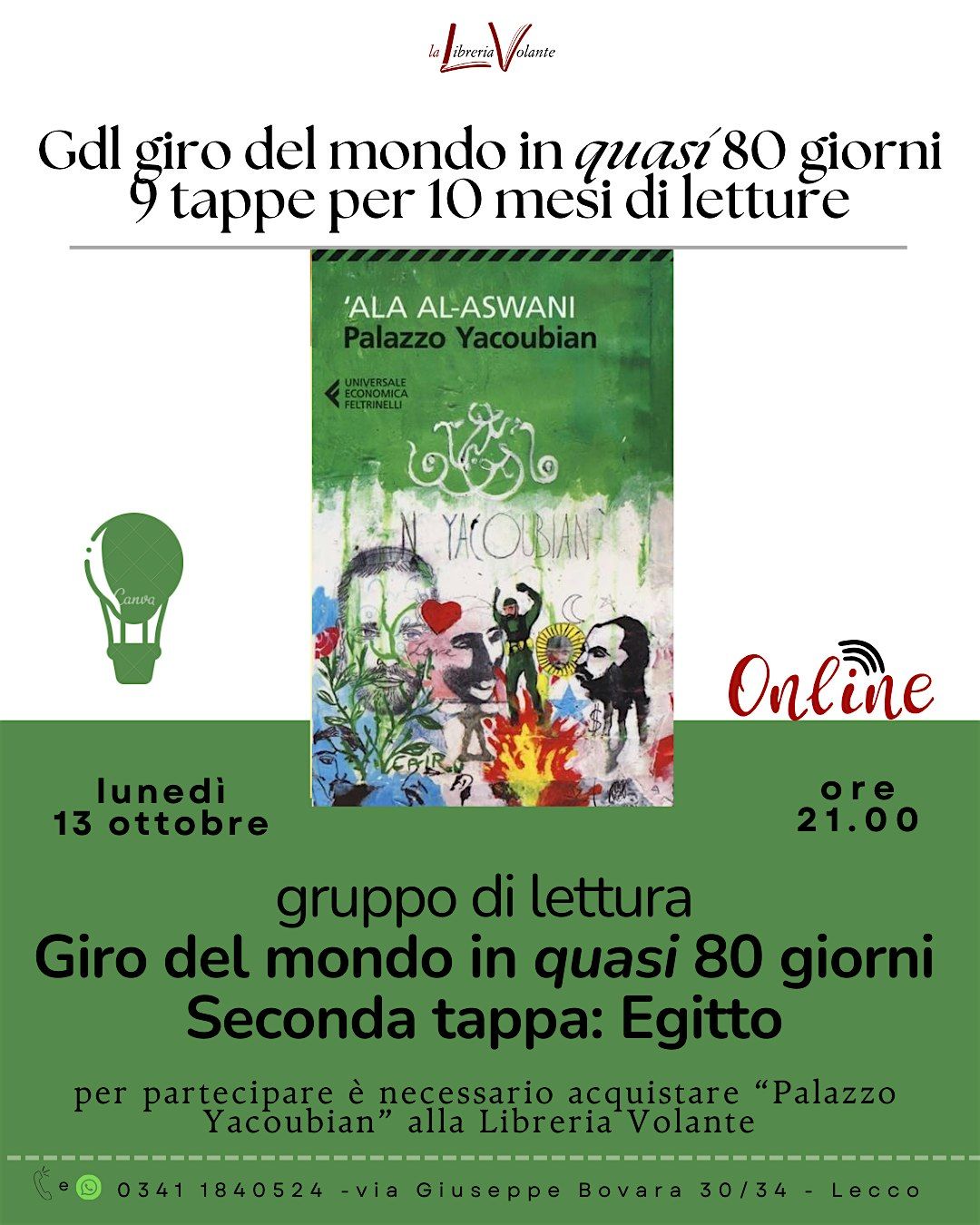 GDL GIRO DEL MONDO IN (QUASI) 80 GIORNI - EGITTO, 13 October | Event in Lecco | AllEvents