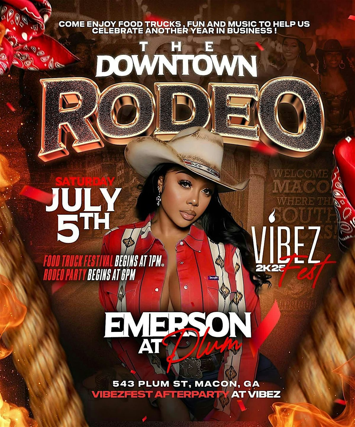 Vibezfest 2K25 - The Downtown Rodeo, 5 July | Event in Macon | AllEvents