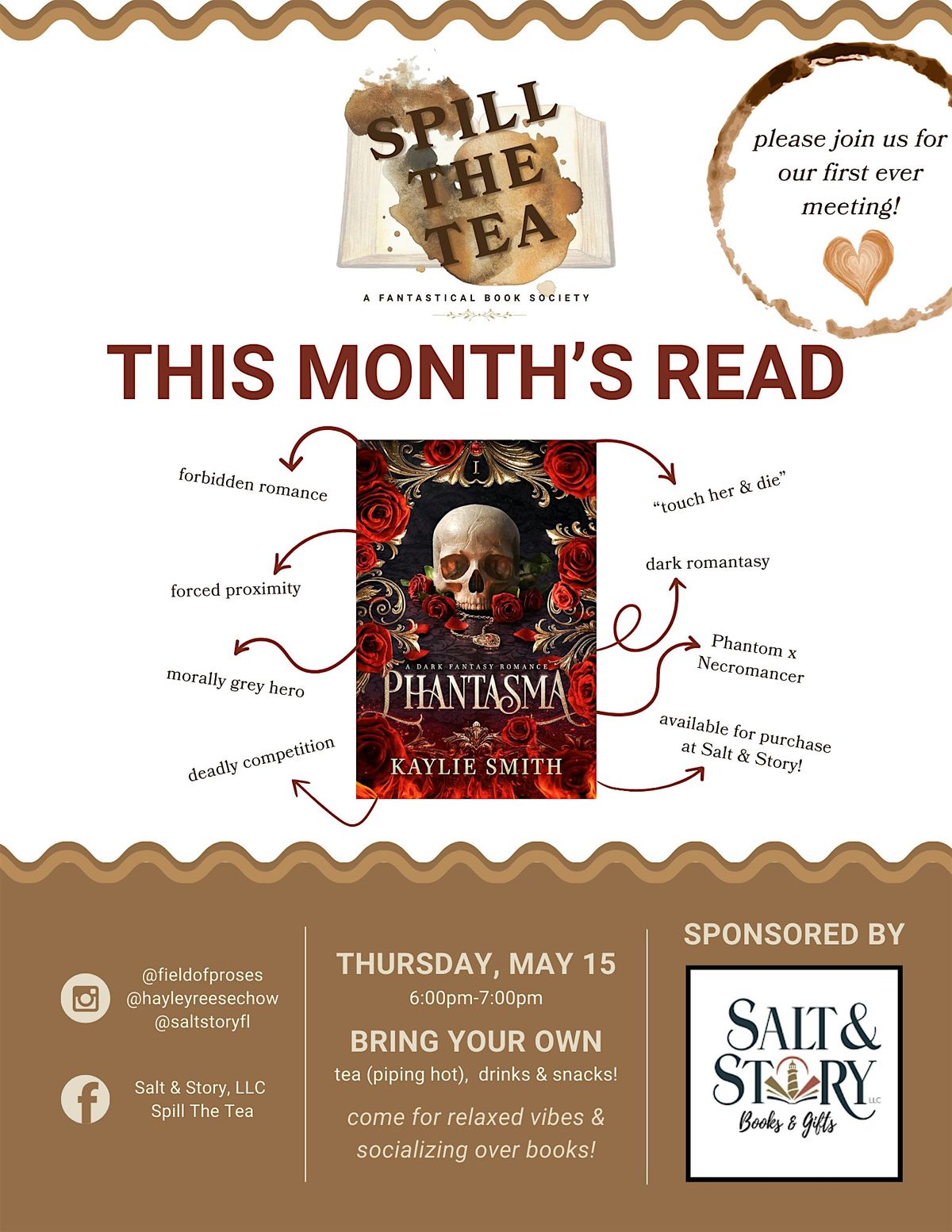 Spill the Tea Book Club - Phantasma, 15 May | Event in Niceville | AllEvents