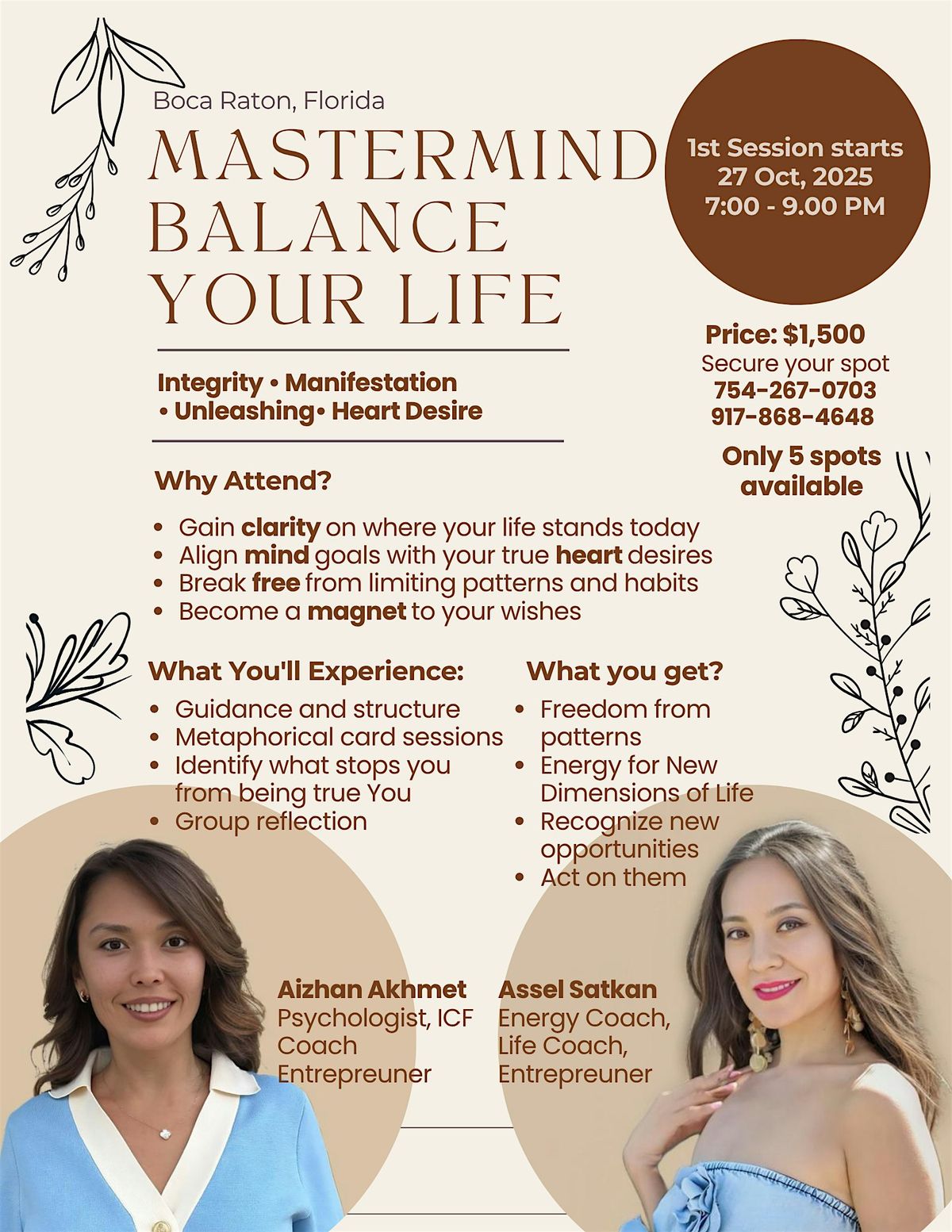 MASTERMIND sessions: Balance your Life, 27 October | Event in Boca Raton | AllEvents