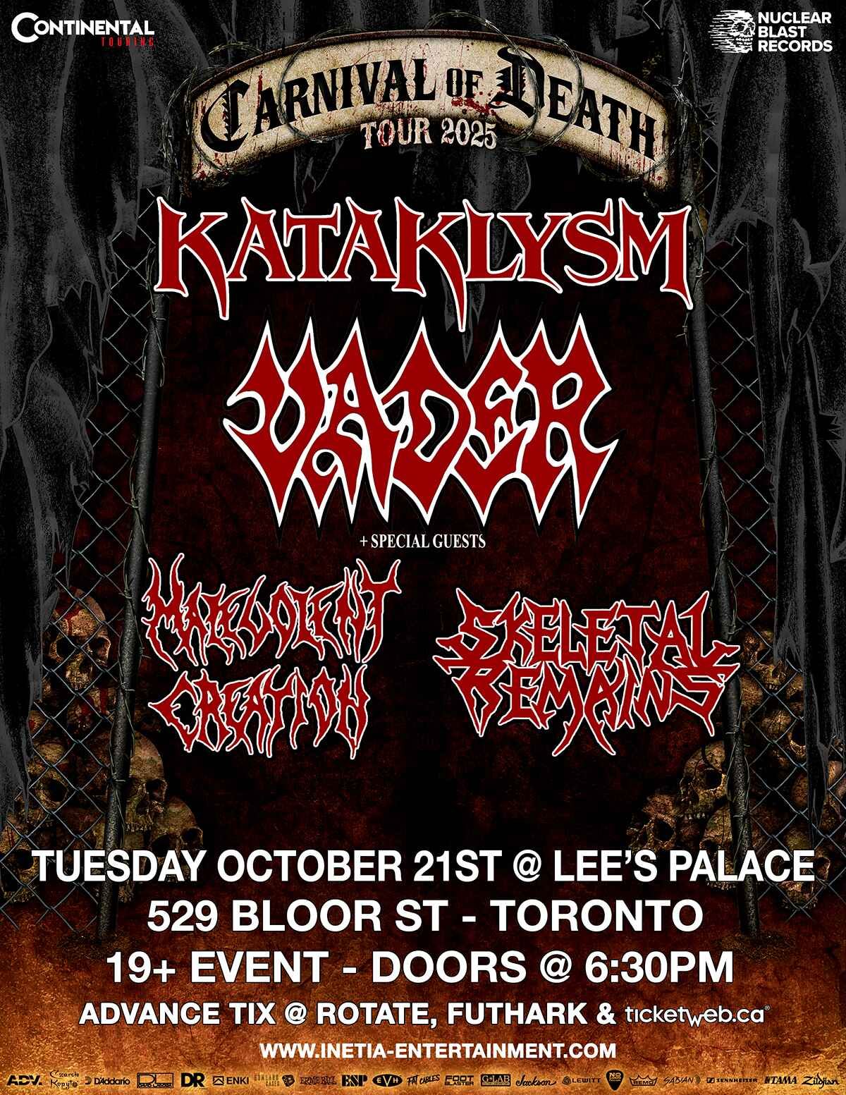 Carnival of Death - Vader and Kataklysm at The Masquerade - Heaven, 3 October | Event in Atlanta | AllEvents