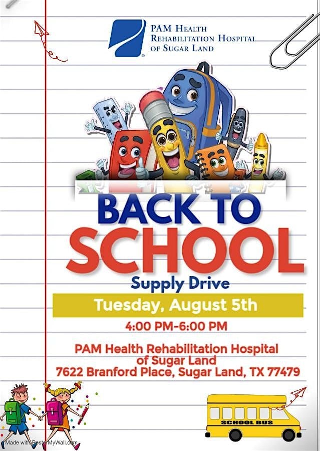 Back To School- Supply Drive, 5 August | Event in Sugar Land | AllEvents