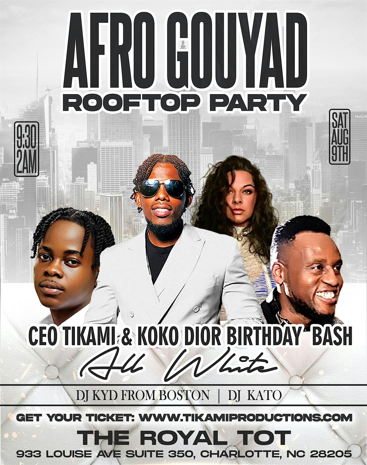 AFROGOUYAD ROOFTOP PARTY, 9 August | Event in Charlotte | AllEvents