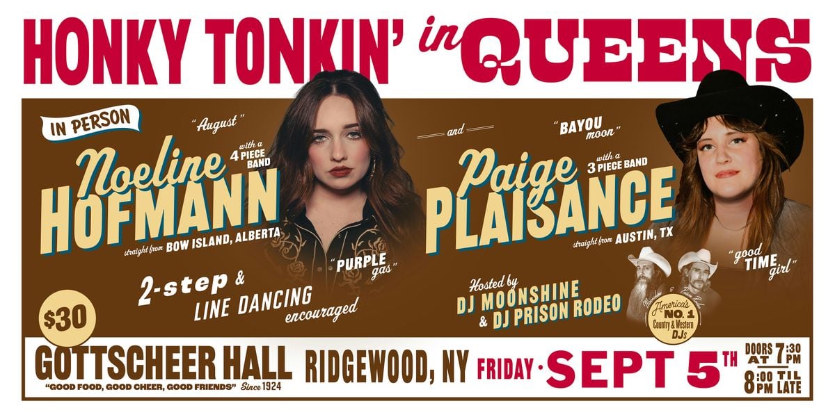 Honky Tonkin' in Queens in person with Noeline Hoffman and Paige Plaisance, 5 September | Event in Queens