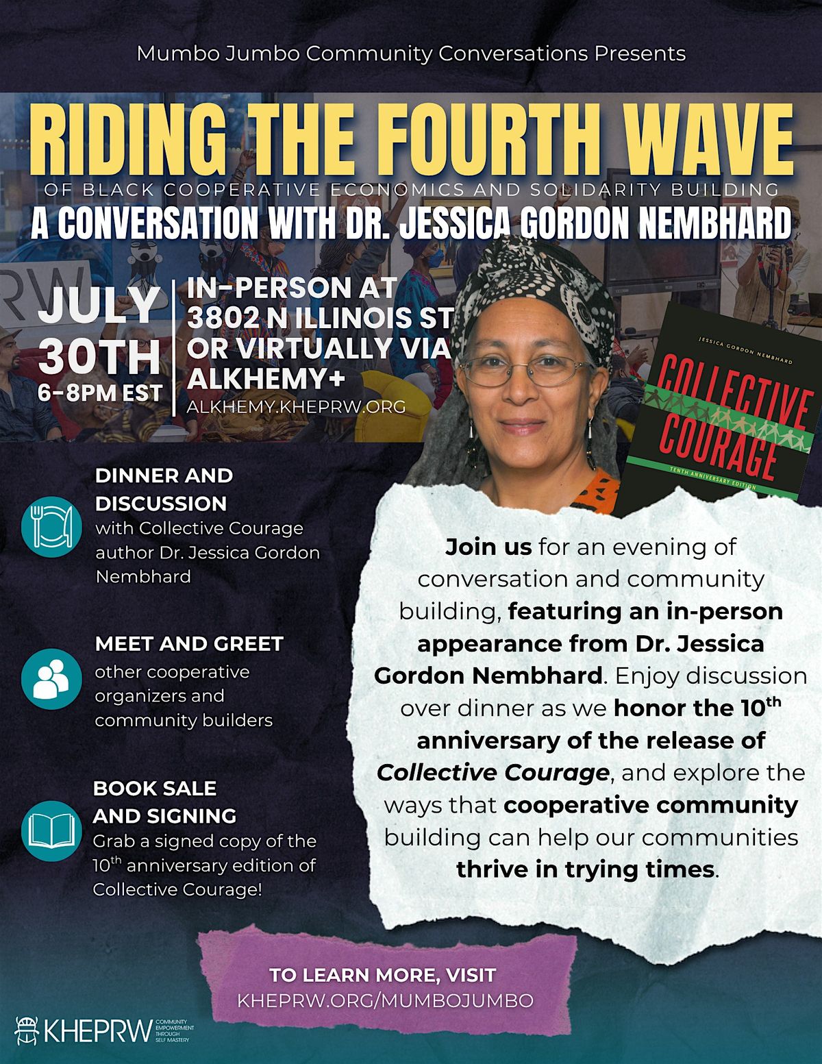 Riding The 4th Wave: a conversation w/ Jessica Gordon Nembhard (In-Person), 30 July | Event in Indianapolis