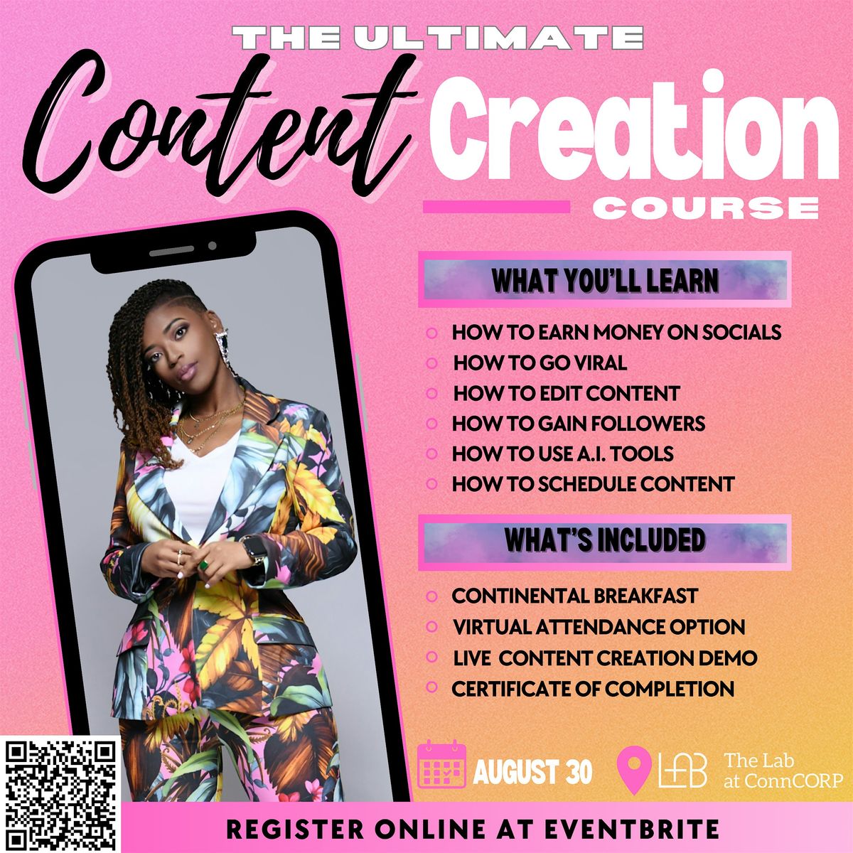 The Ultimate Content Creation Course, 30 August | Event in Hamden | AllEvents