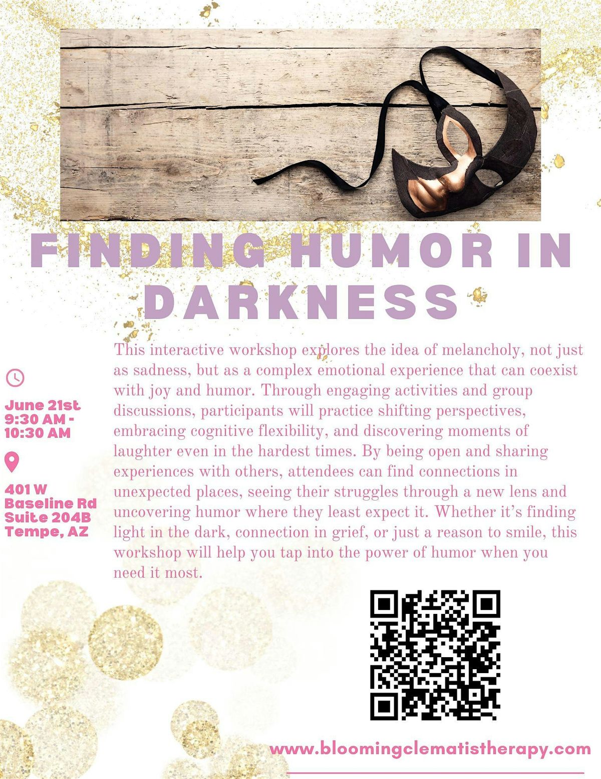Finding Humor In Darkness (In Person), 21 June | Event in Tempe | AllEvents