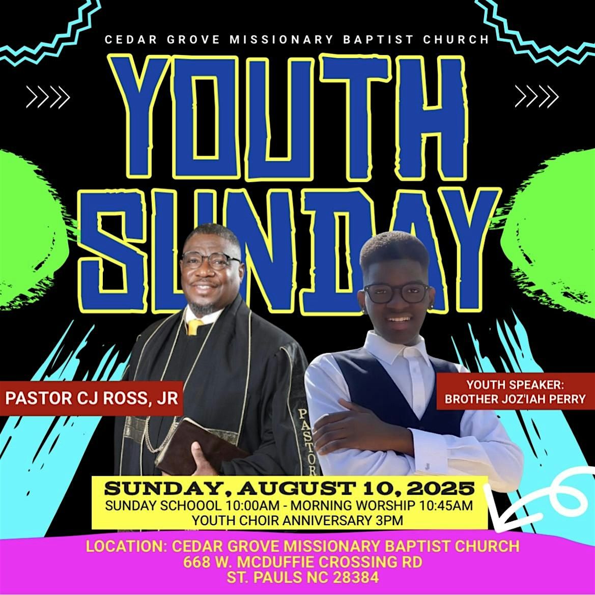 Cedar Grove MBC Youth Sunday, 10 August | Event in Saint Pauls | AllEvents