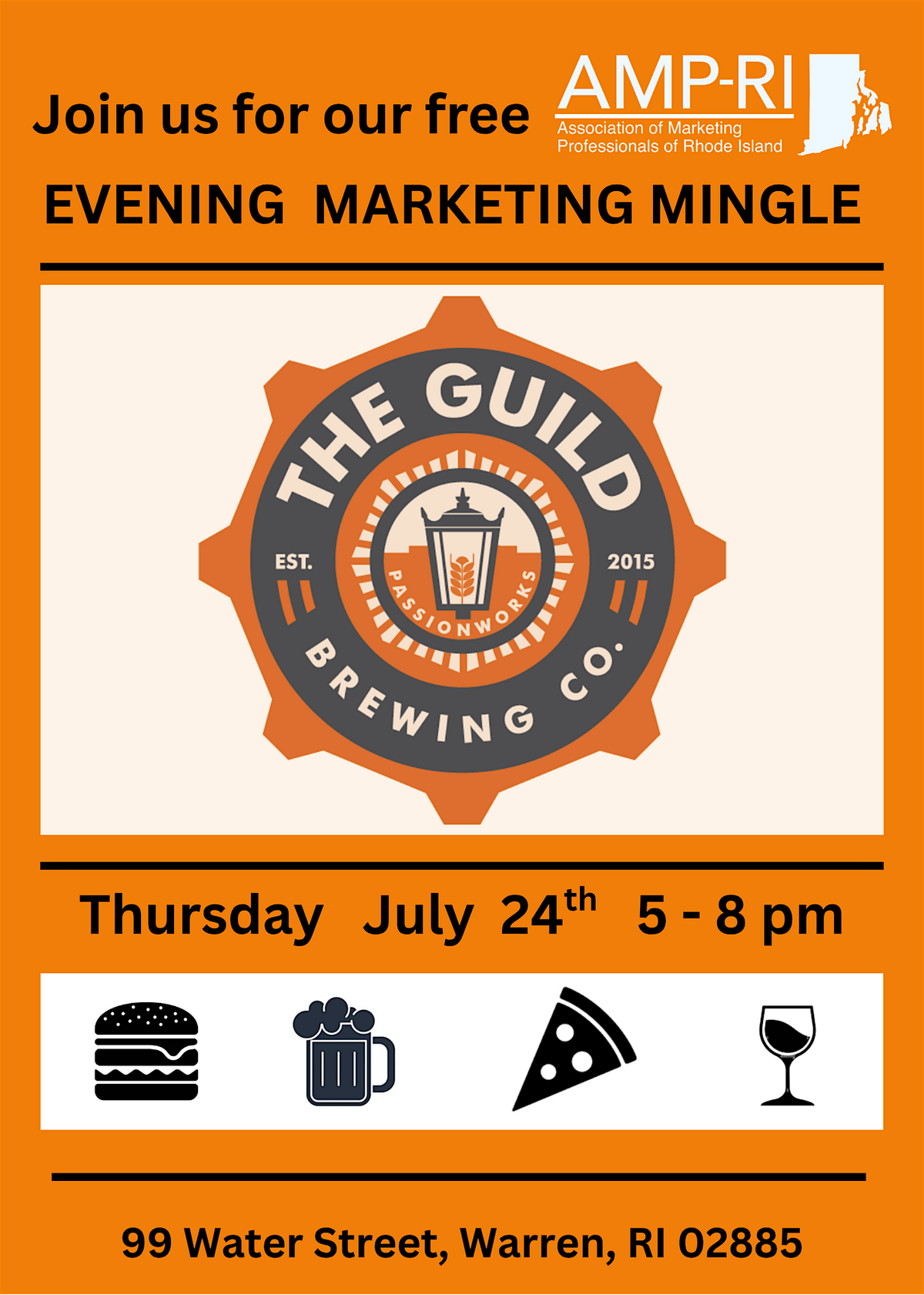 Evening Marketing Mingle - AMP-RI, 24 July | Event in Warren | AllEvents