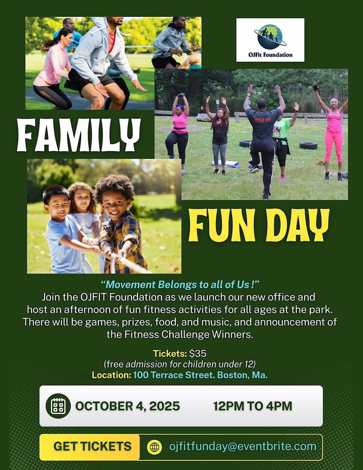 OJFIT Foundation's Family Fun Day, 4 October | Event in Boston | AllEvents
