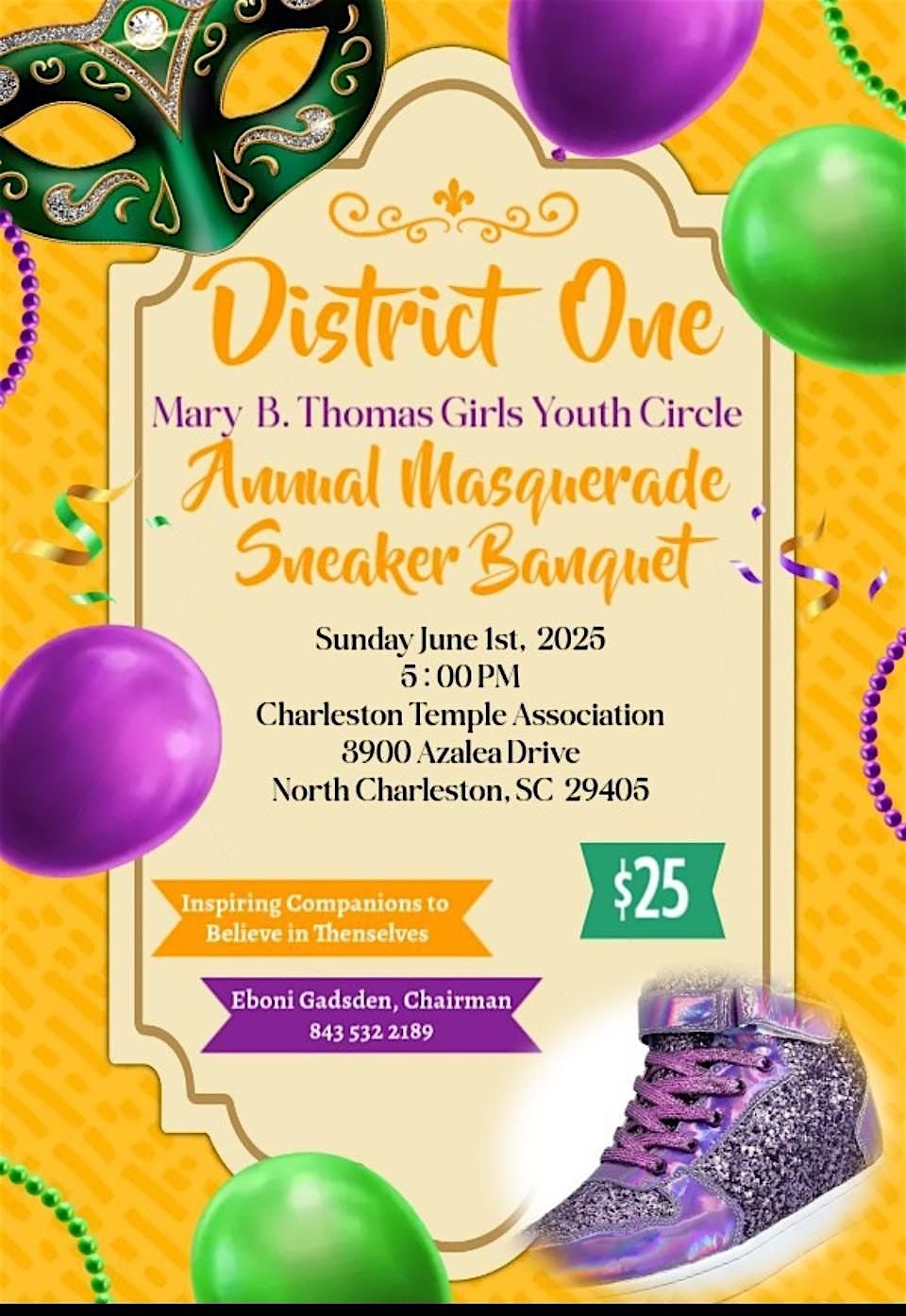 District 1 Mary B Thomas Girls Youth Circle  Masquerade Sneaker Ball, 1 June | Event in North Charleston | AllEvents