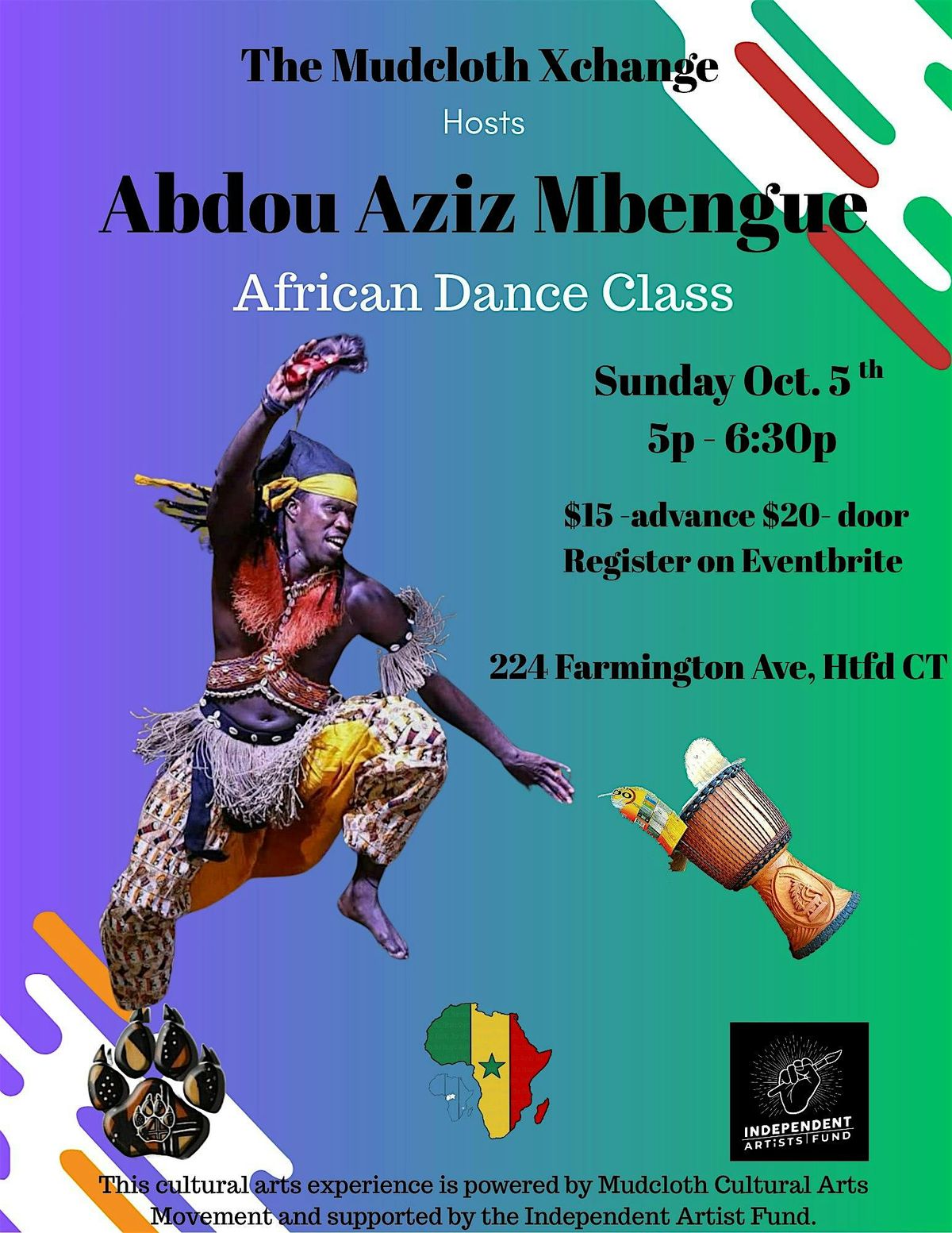 The Mudcloth Xchange: Aziz Mbengue West African Dance Class | Event in Hartford | AllEvents