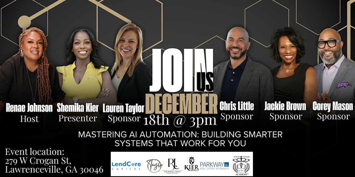 Mastering AI Automation: Building Smarter Systems That Work for You, 18 December | Event in Lawrenceville