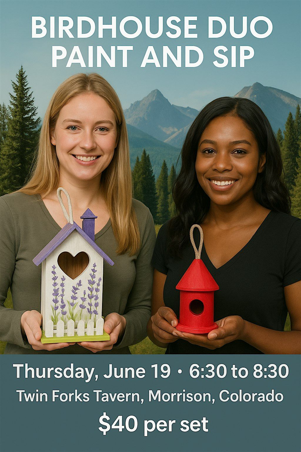 Birdhouse Duo Paint and Sip, 23 June | Event in Morrison | AllEvents