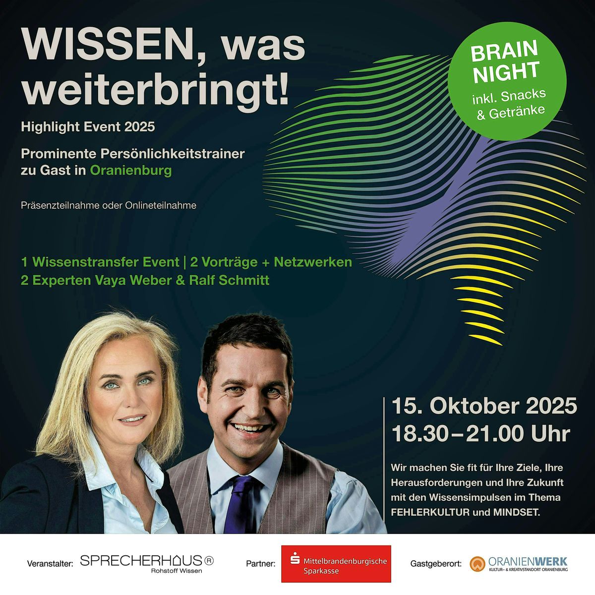 WISSEN, was weiterbringt! Oranienburg 25 | Vaya Weber u. Ralf Schmitt, 15 October | Event in Oranienburg | AllEvents