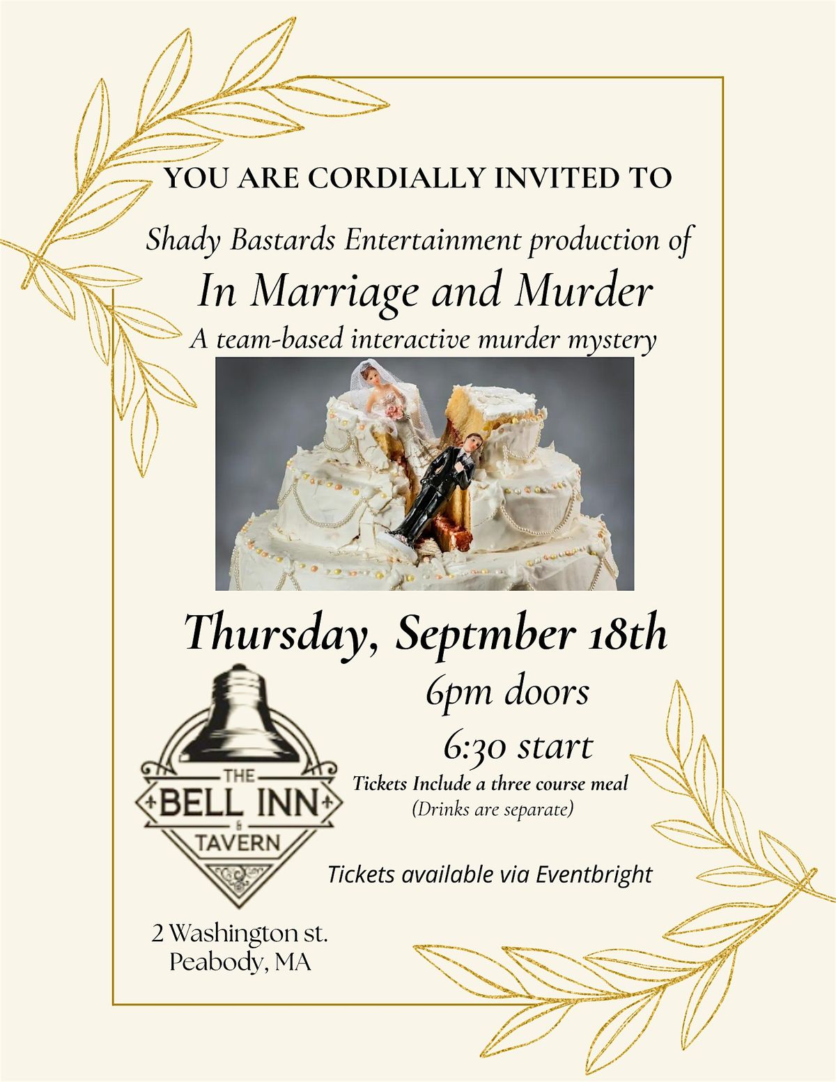 In Marriage and M**der, 18 September | Event in Peabody | AllEvents