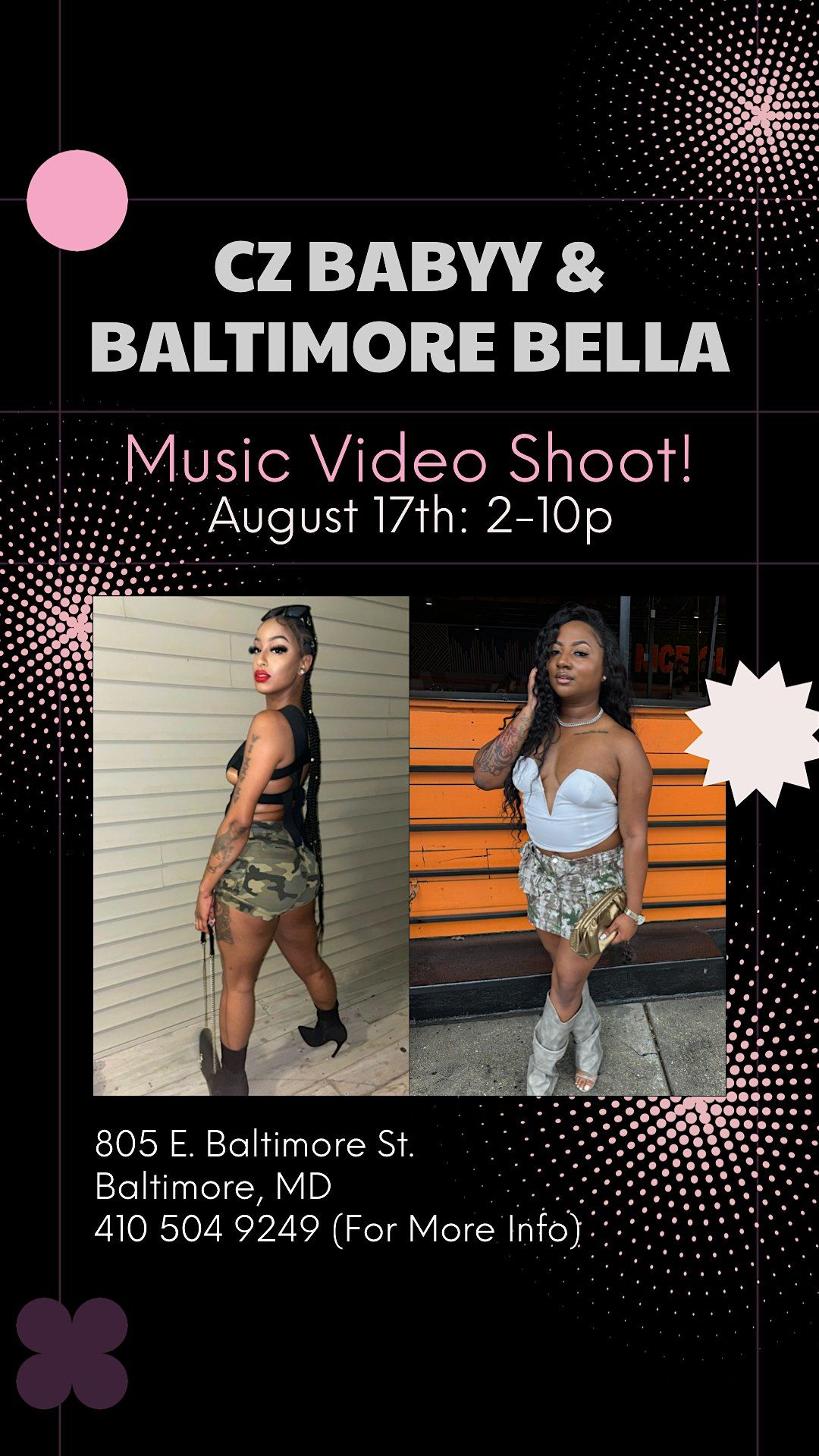 BIG MUSIC VIDEO SHOOT IN BALTIMORE with CZ Babyy & Baltimore Bella!, 17 August | Event in Baltimore | AllEvents