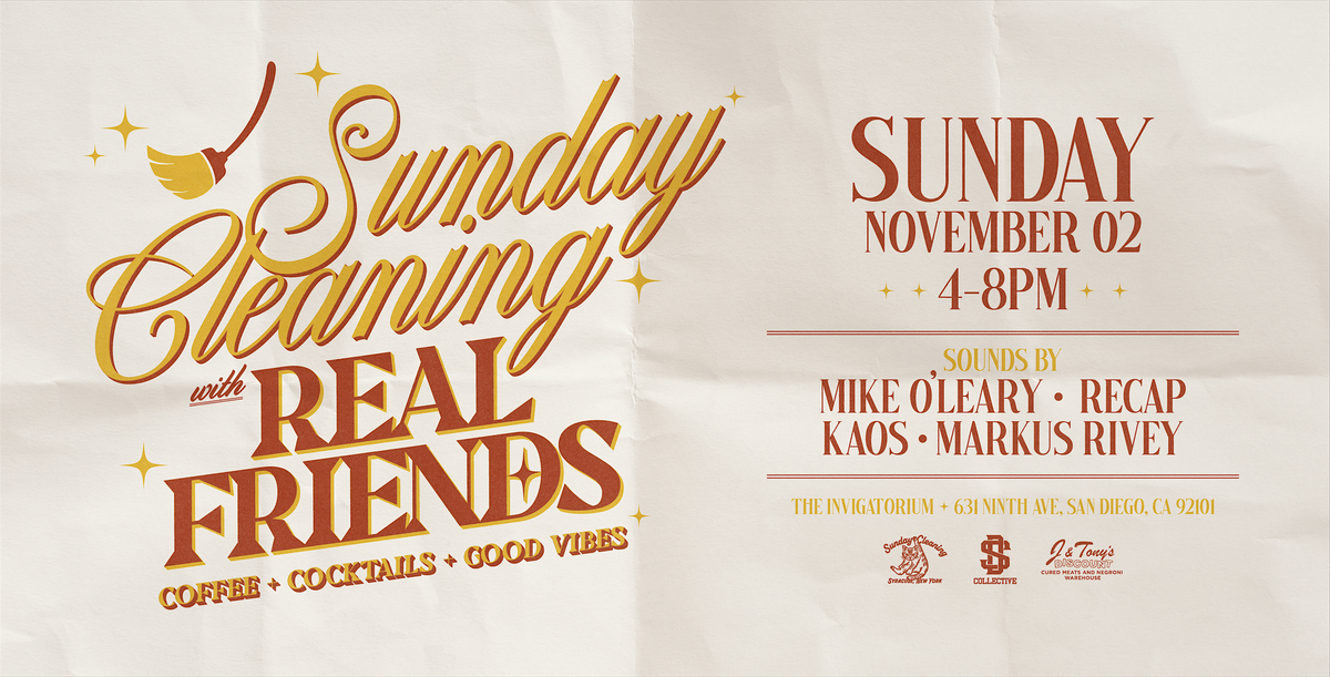 Sunday Cleaning with Real Friends (Sunday November 2nd), 2 November | Event in San Diego | AllEvents